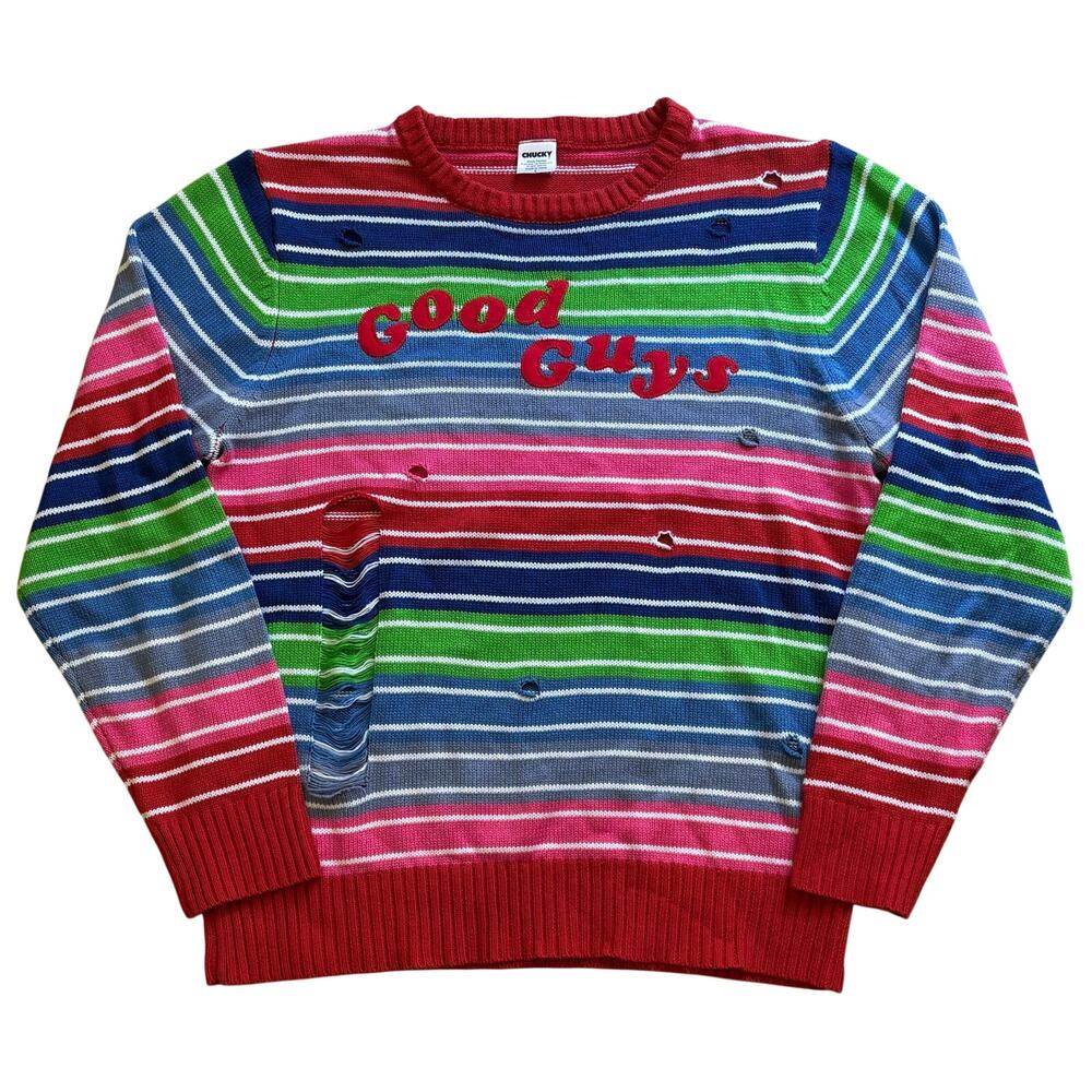 Chucky Good Guys Universal Studios Colorblock Sweater Large Halloween Horror